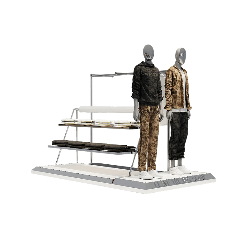 How does island shelf clothing rack improve the space utilization and display effect of the store?